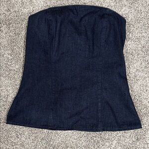 Zara Dark Indigo Denim Bustier Top